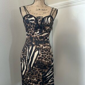 Animal Print Strappy Dress by Jessica Mc Clintock for Gunne Sax.